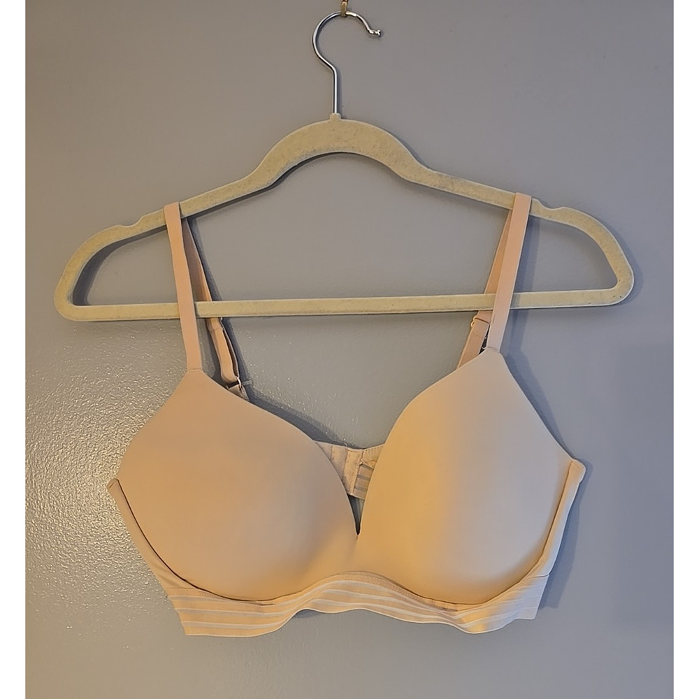 Auden Beige Full Coverage Adjustable‎ Straps Wire Free Push Up Bra Size 36D